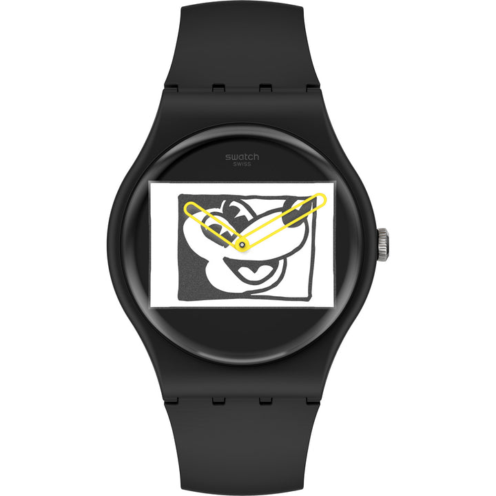 Swatch Mickey Blanc Sur Noir - SUOZ337