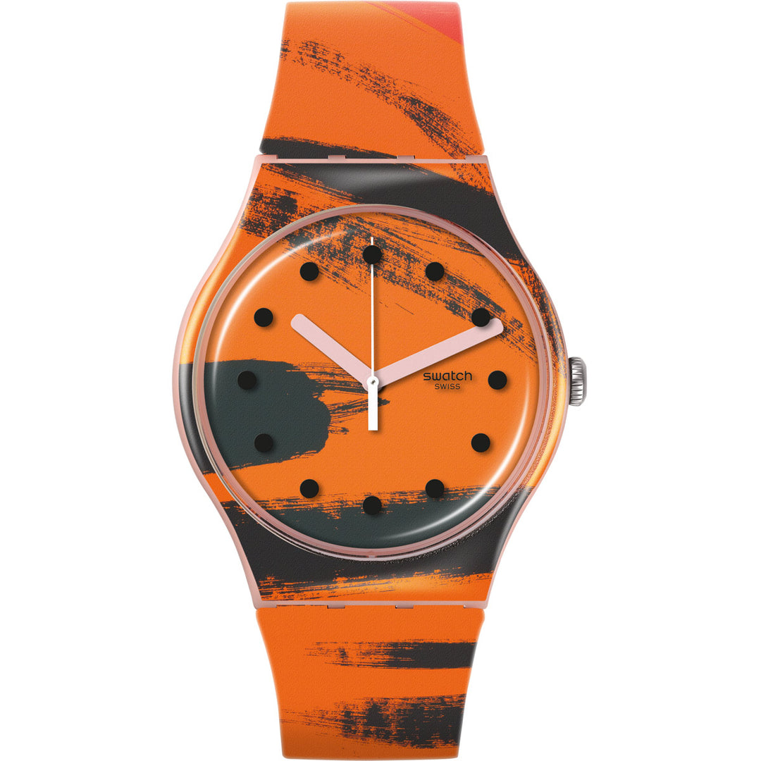 Swatch Barns Graham's Orange and Red on Pink - SUOZ362