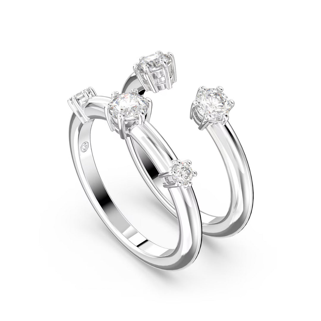 Swarovski Constella Ring Set Rundschliff Weiss Rhodiniert