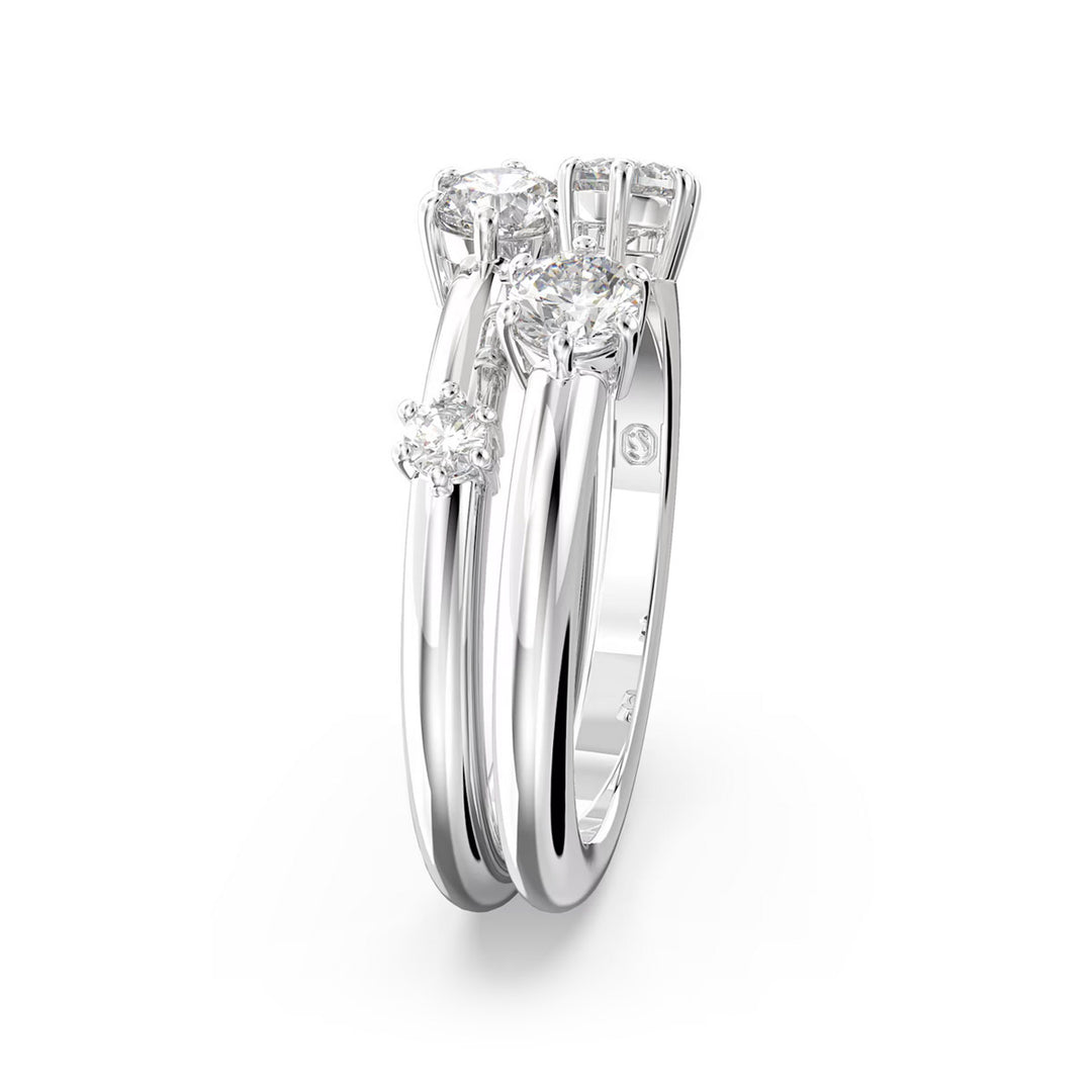 Swarovski Constella Ring Set Rundschliff Weiss Rhodiniert
