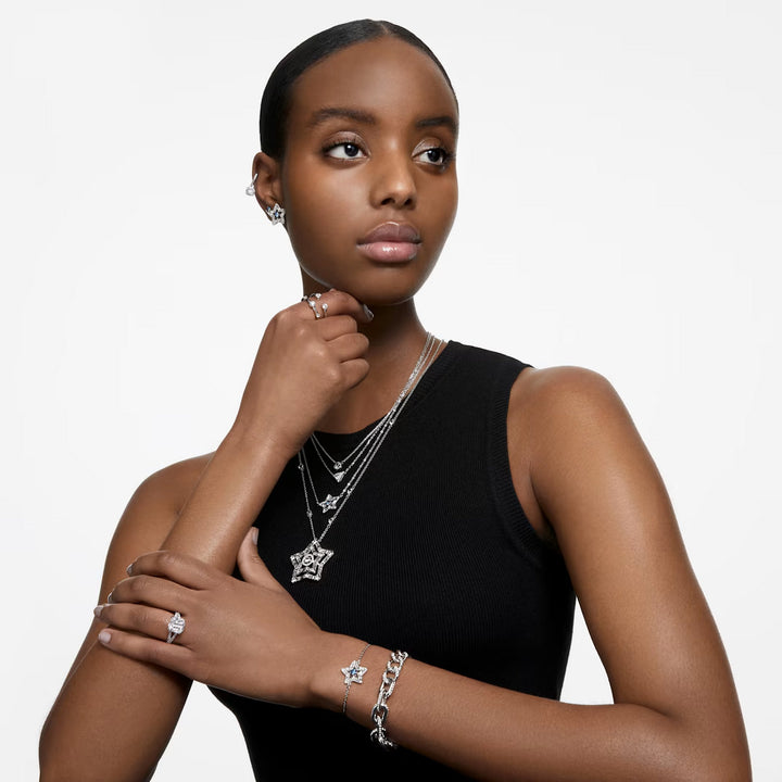 Swarovski Constella Ring Set Rundschliff Weiss Rhodiniert