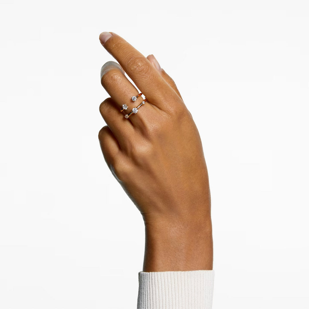 Swarovski Constella Ring Set Rundschliff Weiss Goldlegierungsschicht