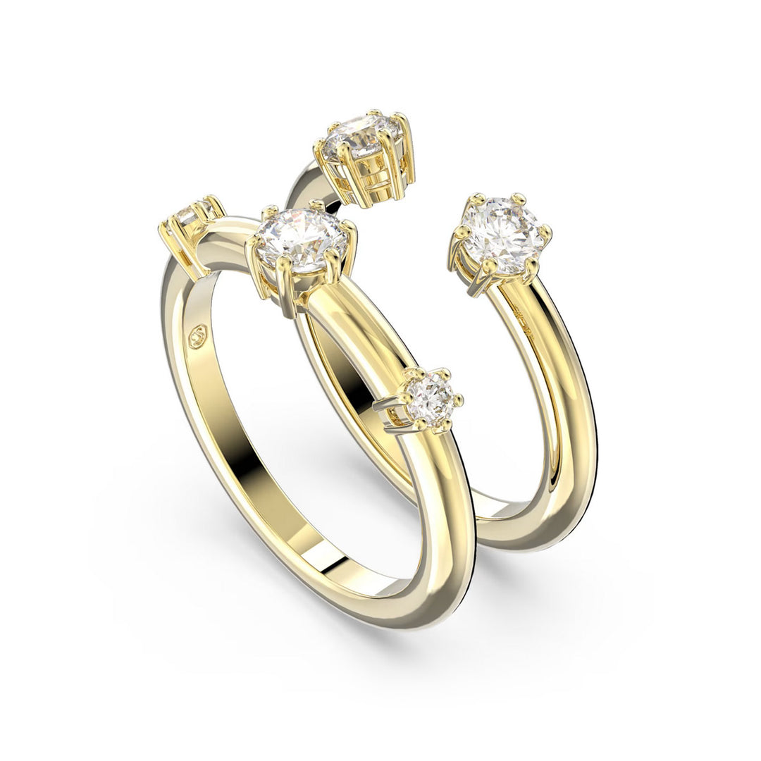 Swarovski Constella Ring Set Rundschliff Weiss Goldlegierungsschicht