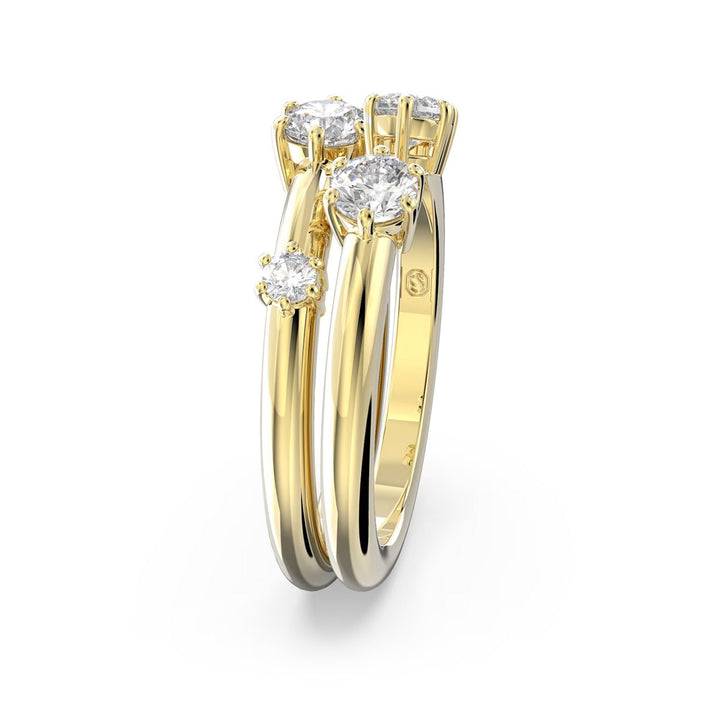 Swarovski Constella Ring Set Rundschliff Weiss Goldlegierungsschicht