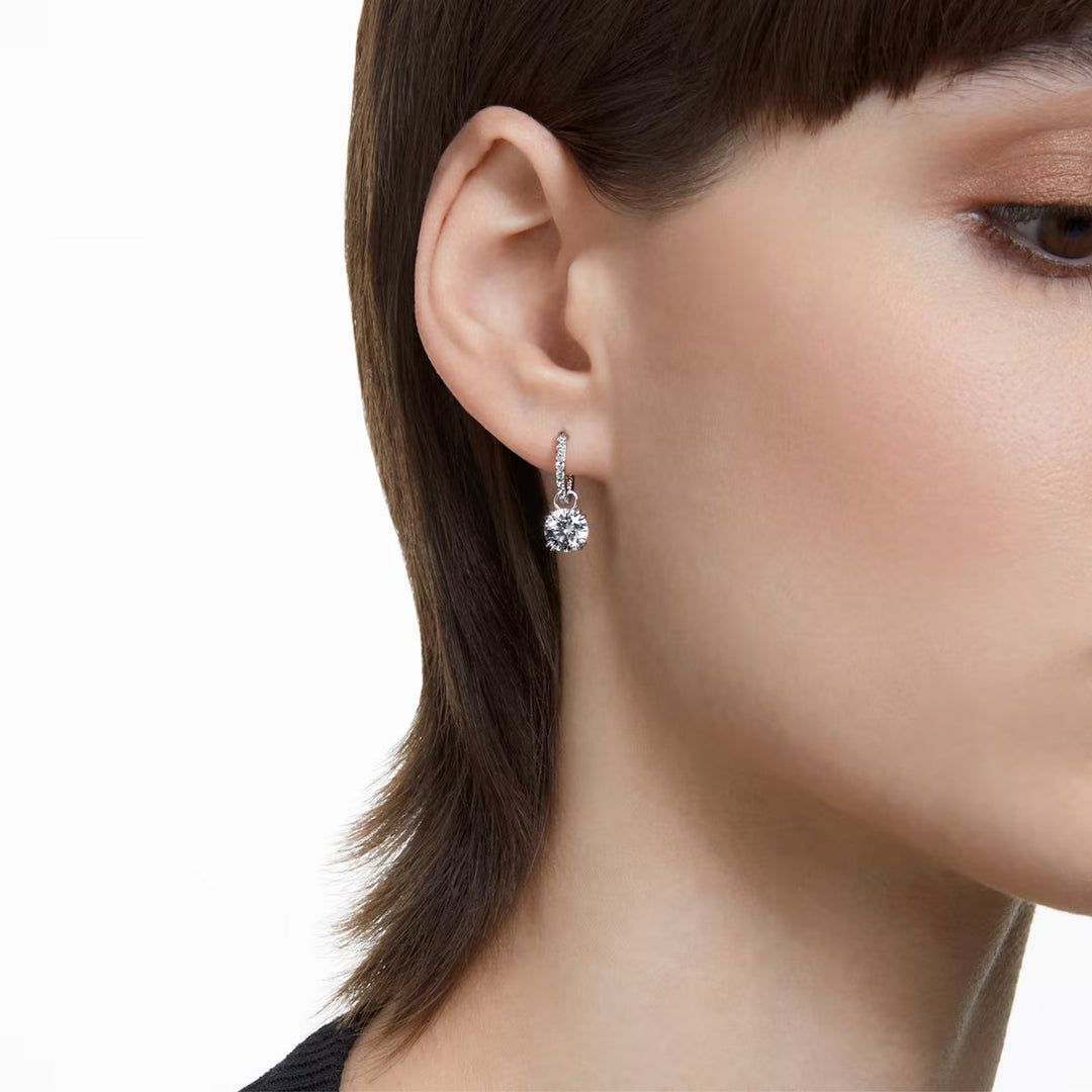 Swarovski Stilla Drop Ohrhänger Rundschliff Weiss Rhodiniert - 5636717