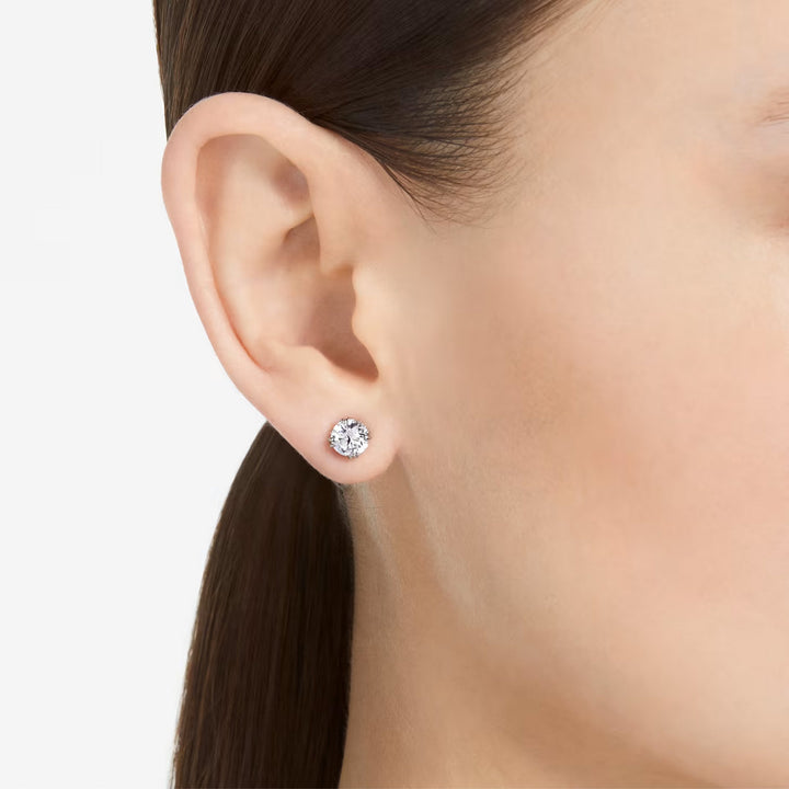 Swarovski Stilla Ohrstecker Rundschliff Weiss Rhodiniert - 5636712