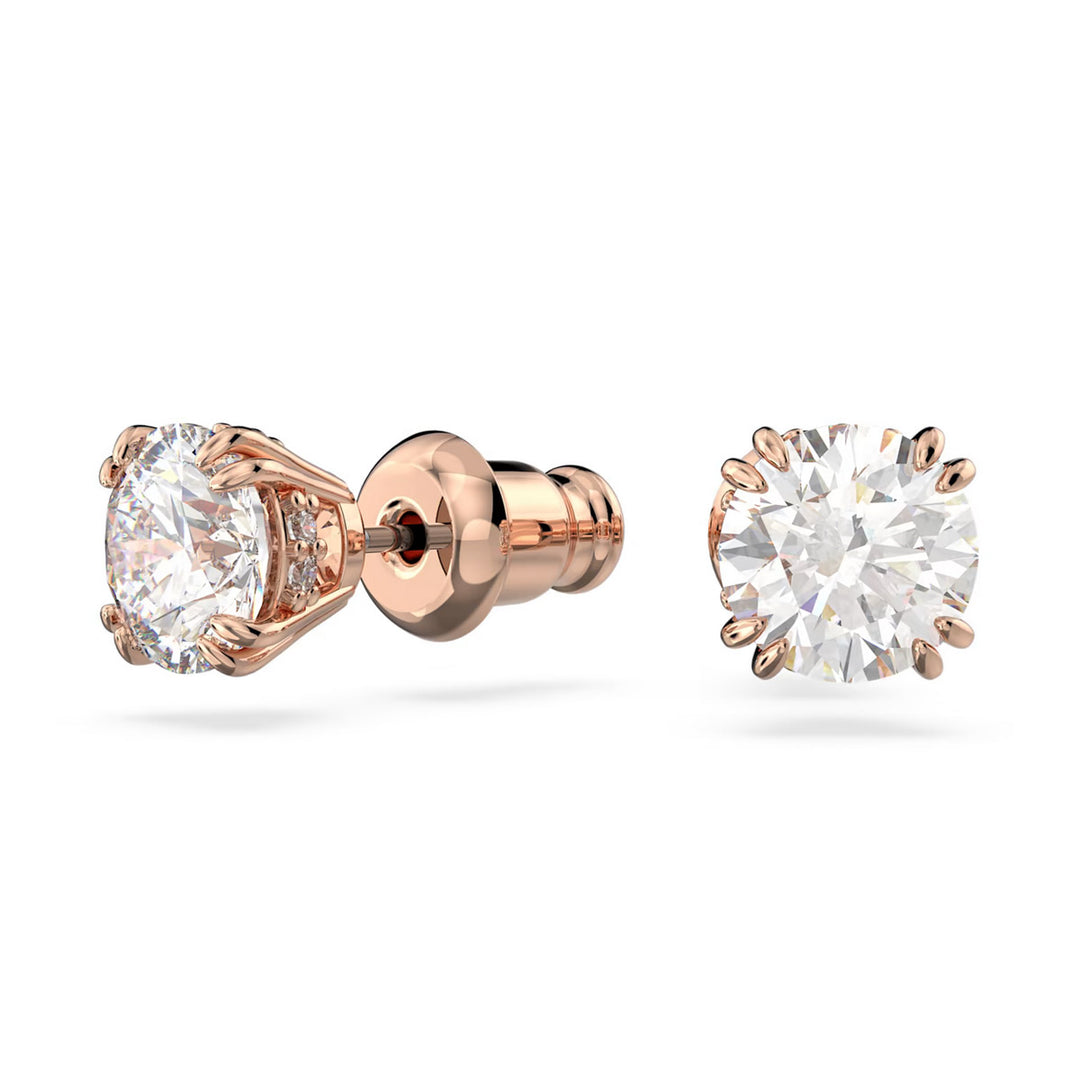 Swarovski Stilla Ohrstecker Rundschliff Weiss Roségold Legierungsschicht - 5638801