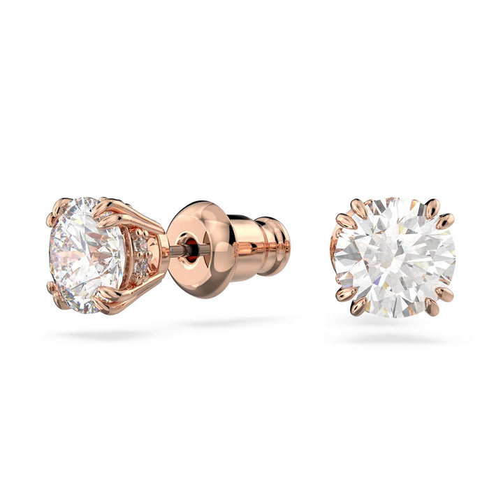 Swarovski Stilla Ohrstecker Rundschliff Weiss Roségold Legierungsschicht - 5638801