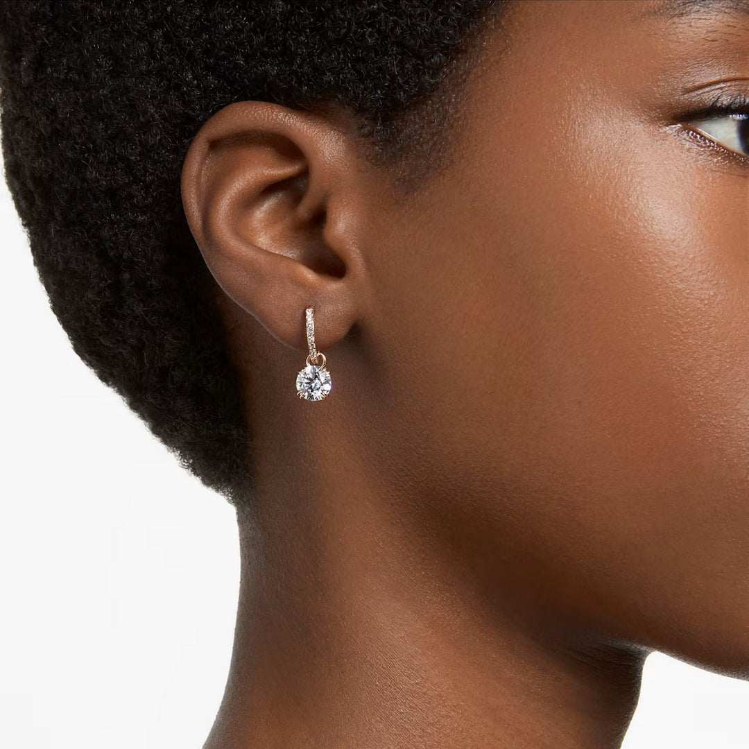 Swarovski Stilla Drop Ohrhänger Rundschliff Weiss Roségold Legierungsschicht - 5639975