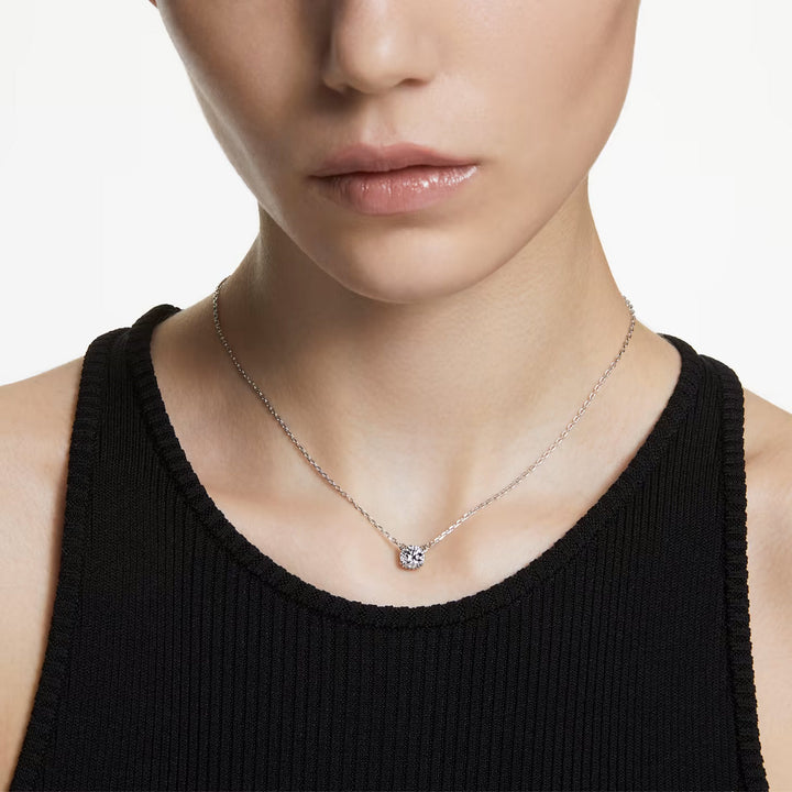 Swarovski Stilla Halskette Rundschliff Weiss Rhodiniert - 5636706