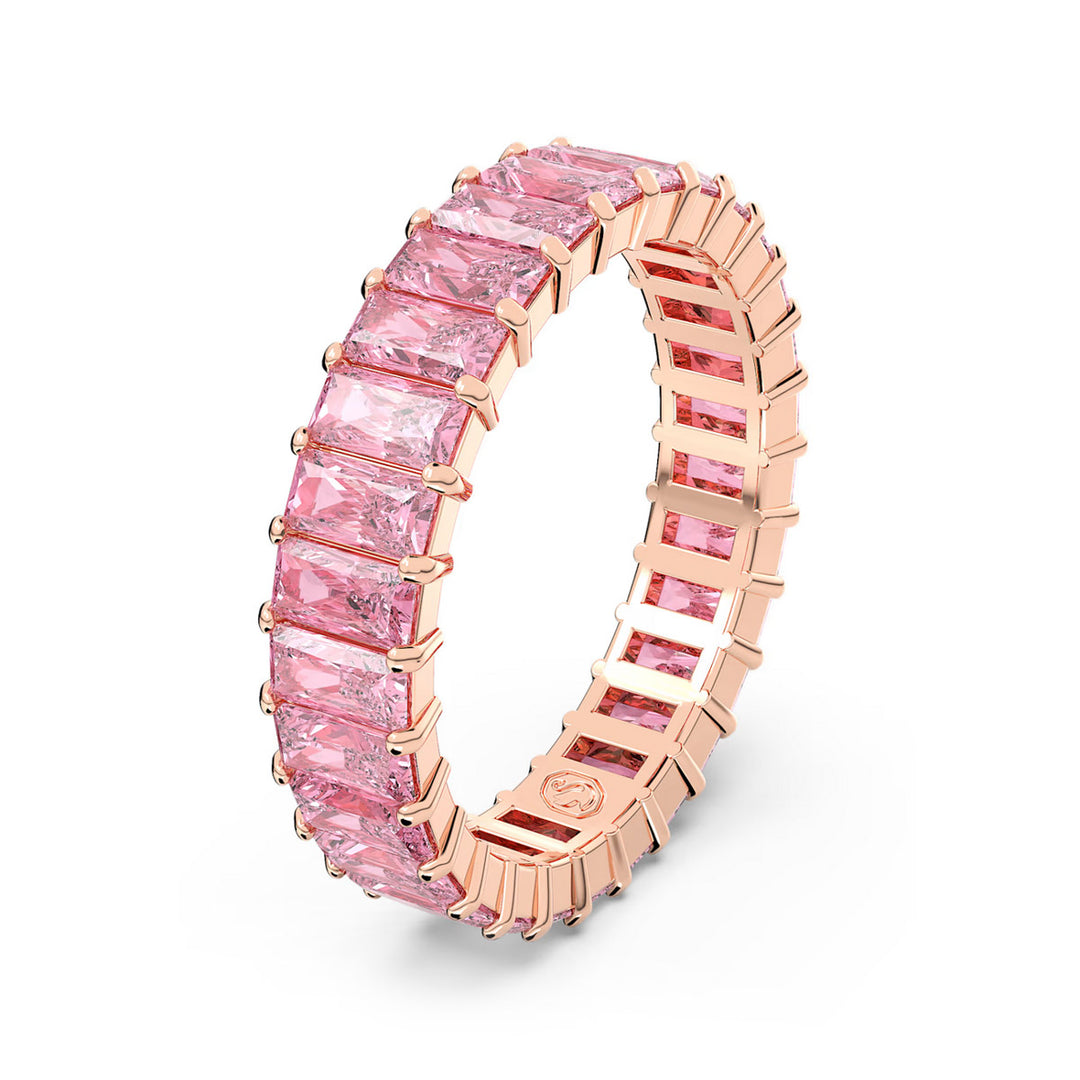 Swarovski Matrix Ring Baguette Schliff Rosa Roségold Legierungsschicht