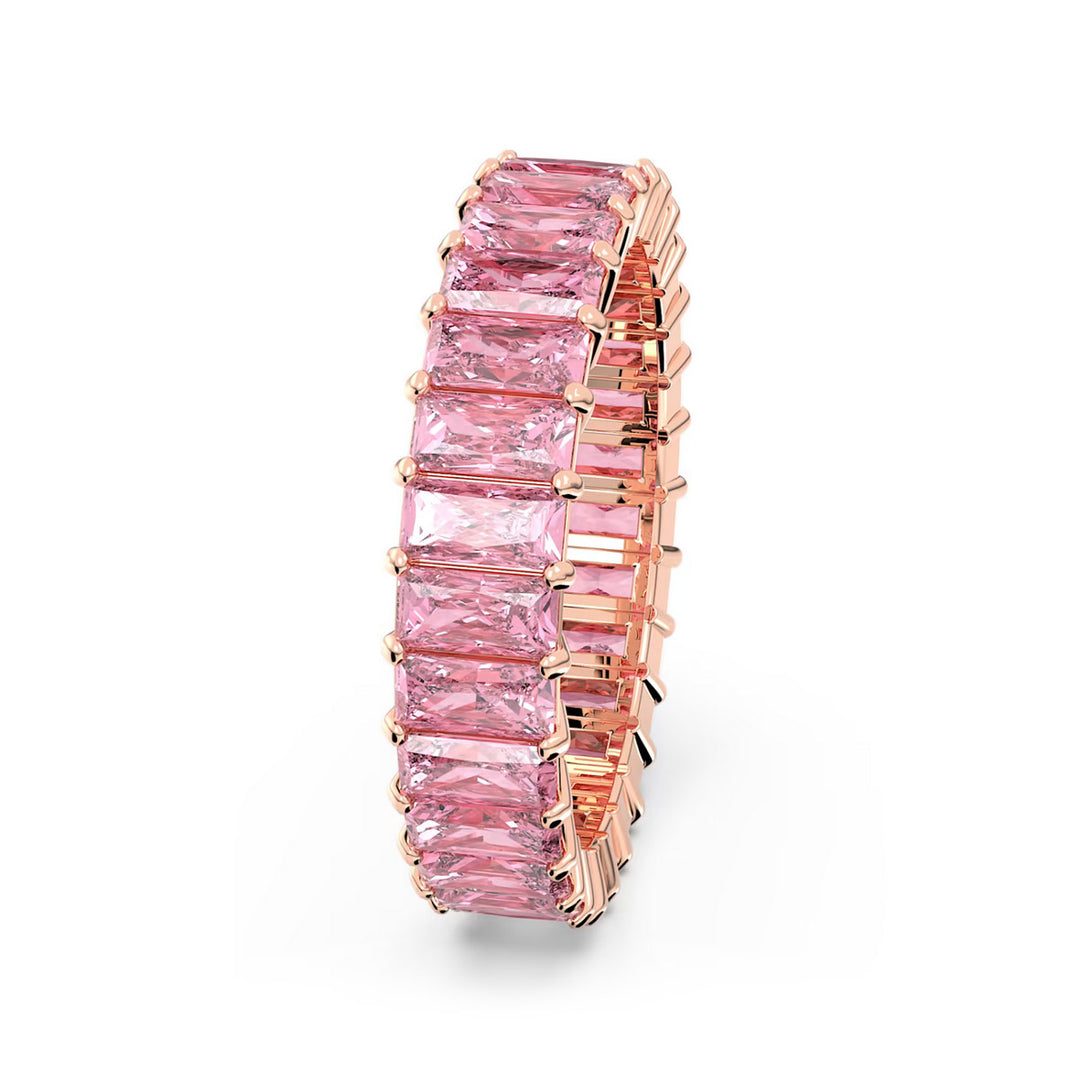 Swarovski Matrix Ring Baguette Schliff Rosa Roségold Legierungsschicht