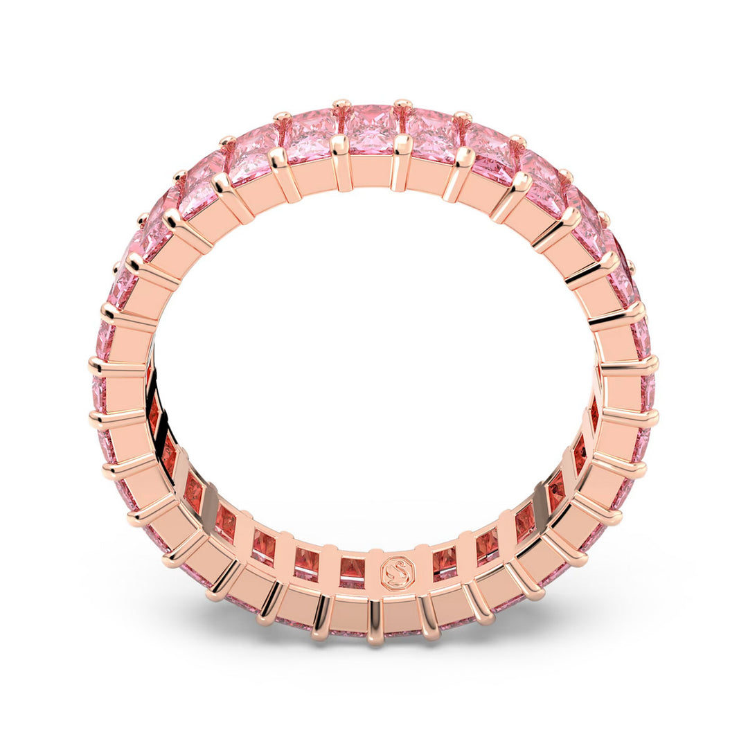Swarovski Matrix Ring Baguette Schliff Rosa Roségold Legierungsschicht