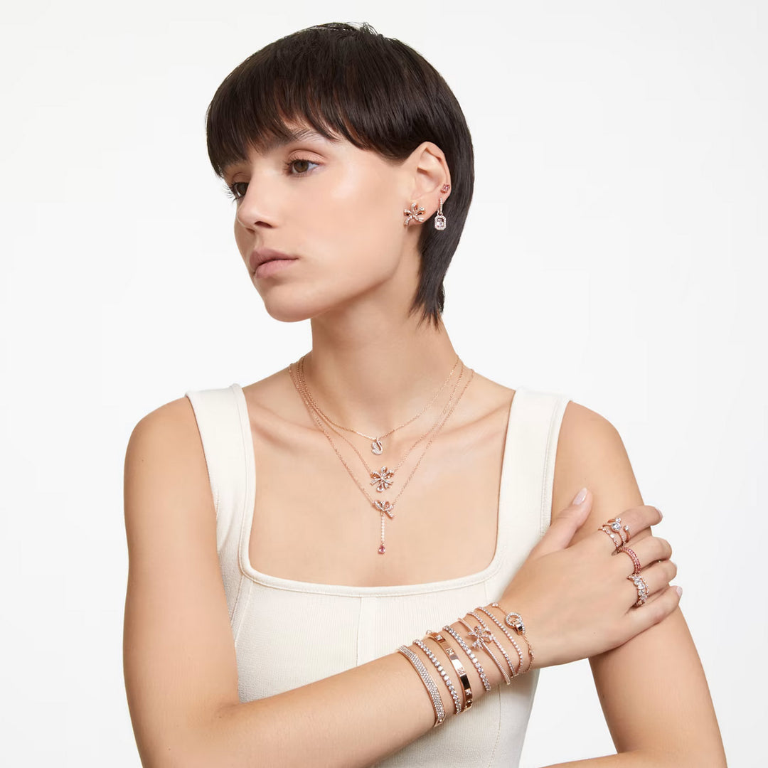 Swarovski Matrix Ring Baguette Schliff Rosa Roségold Legierungsschicht