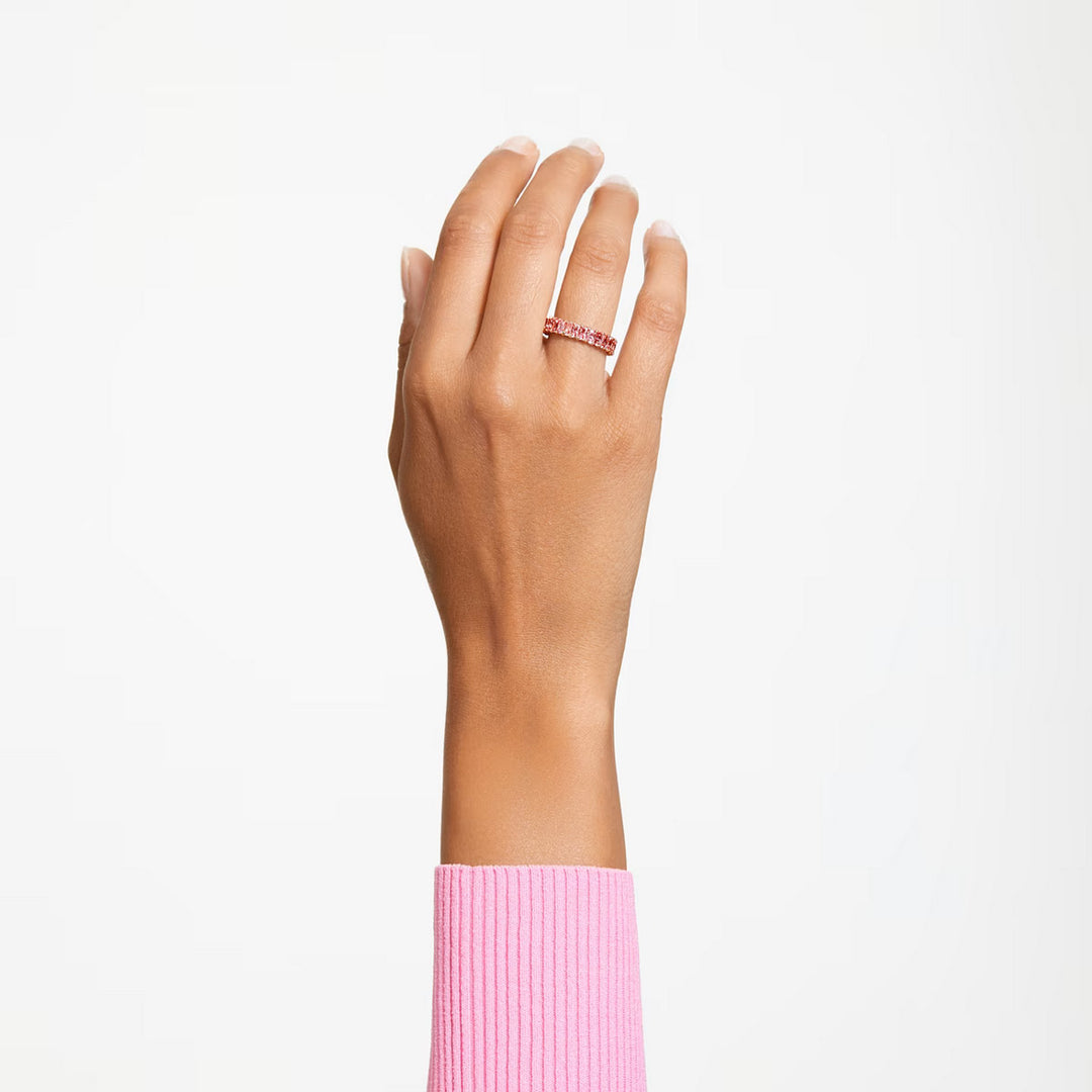 Swarovski Matrix Ring Baguette Schliff Rosa Roségold Legierungsschicht