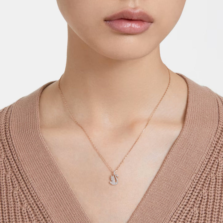Swarovski Swan Halskette Schwan Klein Weiss Roségold Legierungsschicht - 5647555