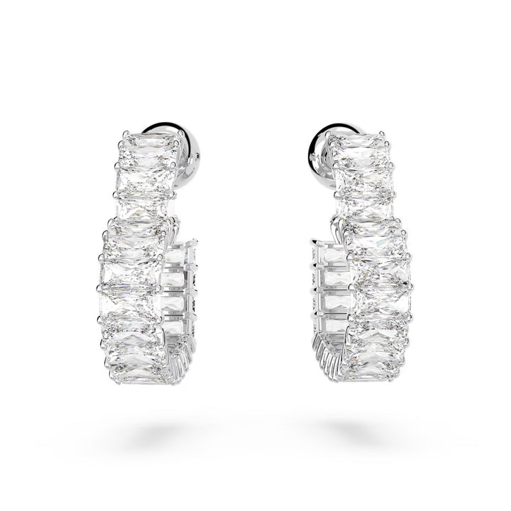 Swarovski Matrix Kreolen Baguette Schliff Herz Klein Weiss Rhodiniert - 5653170