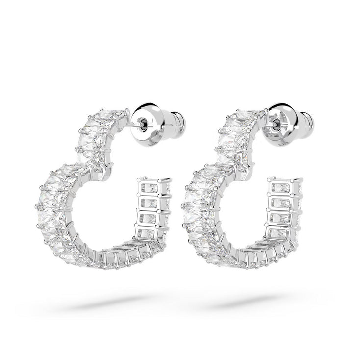 Swarovski Matrix Kreolen Baguette Schliff Herz Klein Weiss Rhodiniert - 5653170