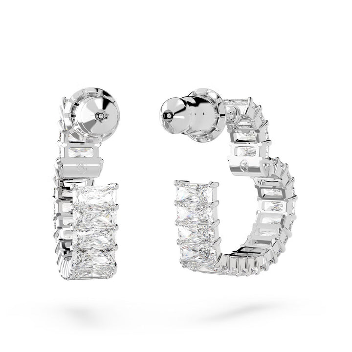 Swarovski Matrix Kreolen Baguette Schliff Herz Klein Weiss Rhodiniert - 5653170