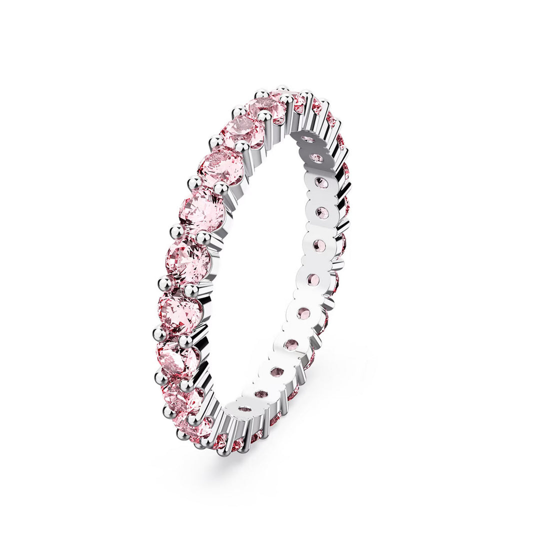 Swarovski Matrix Ring Rundschliff Rosa Rhodiniert