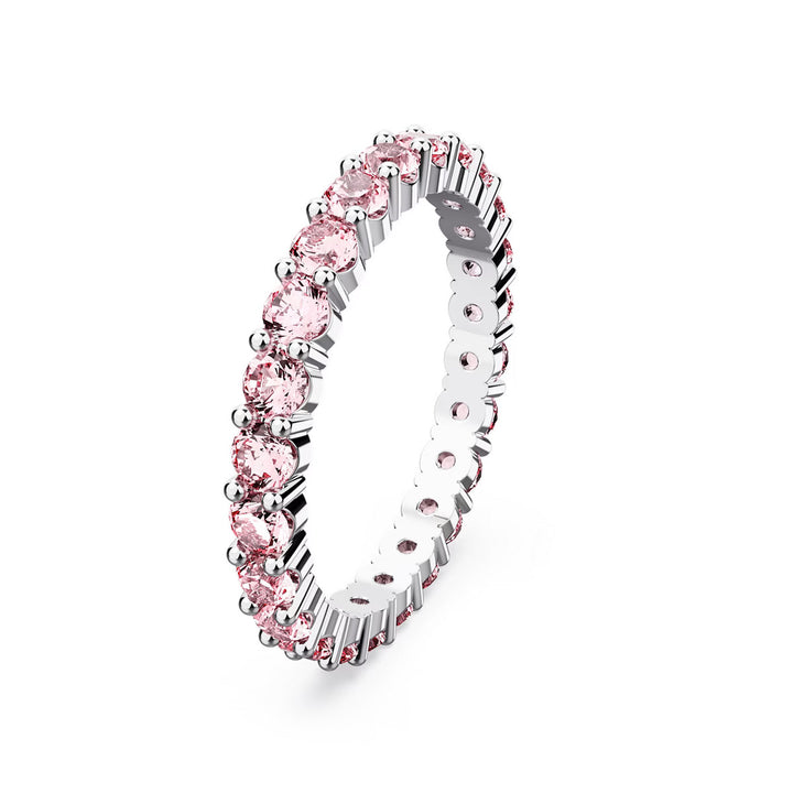 Swarovski Matrix Ring Rundschliff Rosa Rhodiniert