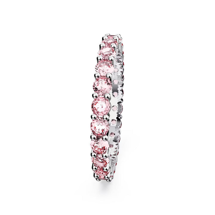 Swarovski Matrix Ring Rundschliff Rosa Rhodiniert