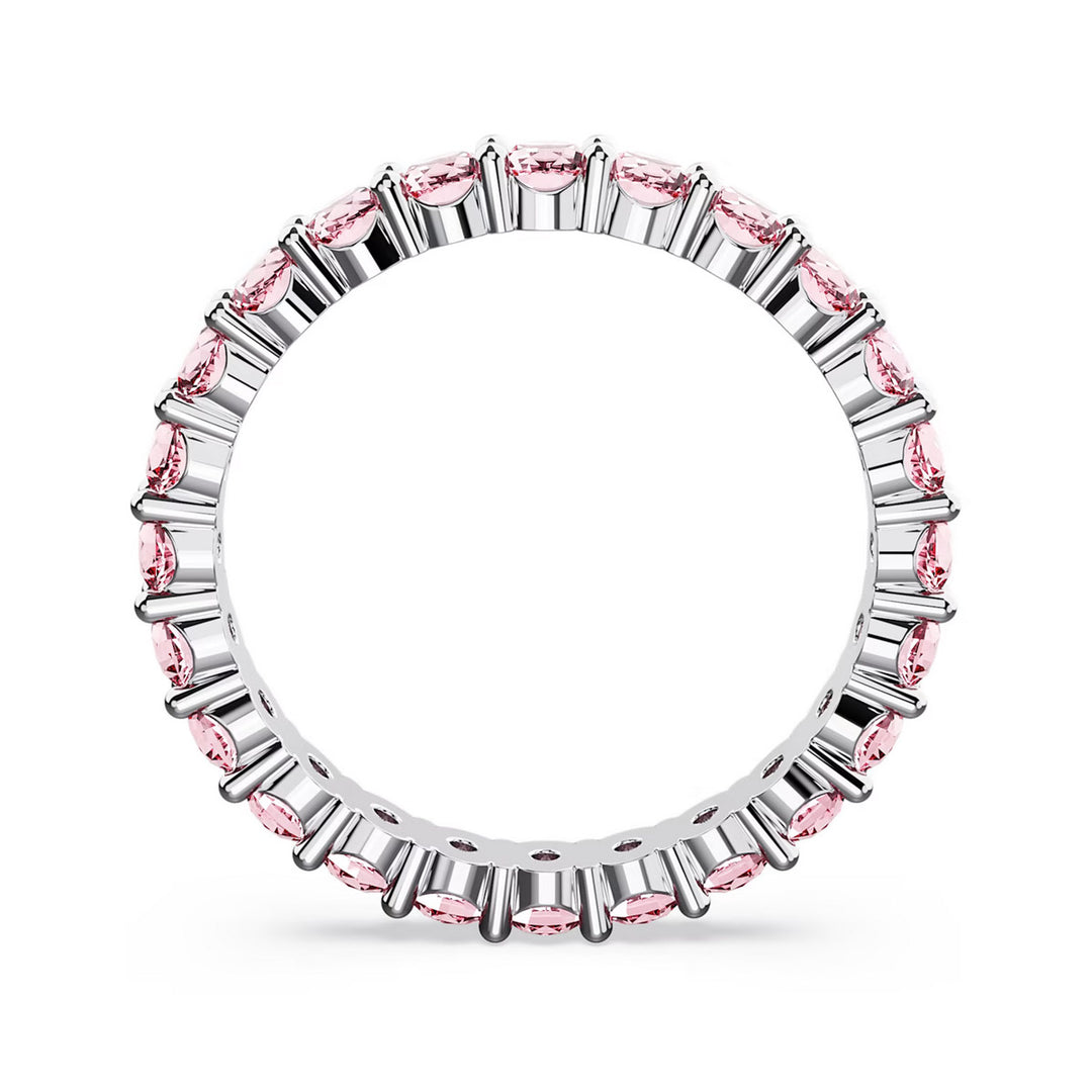 Swarovski Matrix Ring Rundschliff Rosa Rhodiniert