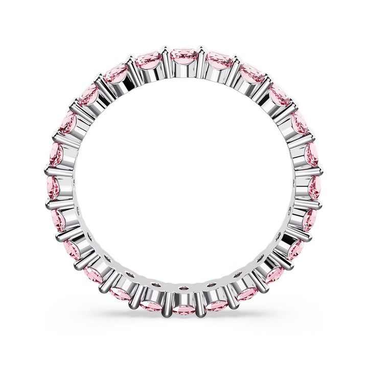 Swarovski Matrix Ring Rundschliff Rosa Rhodiniert