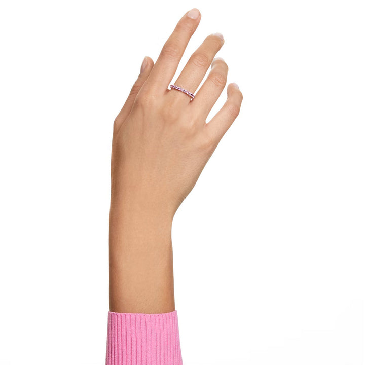Swarovski Matrix Ring Rundschliff Rosa Rhodiniert