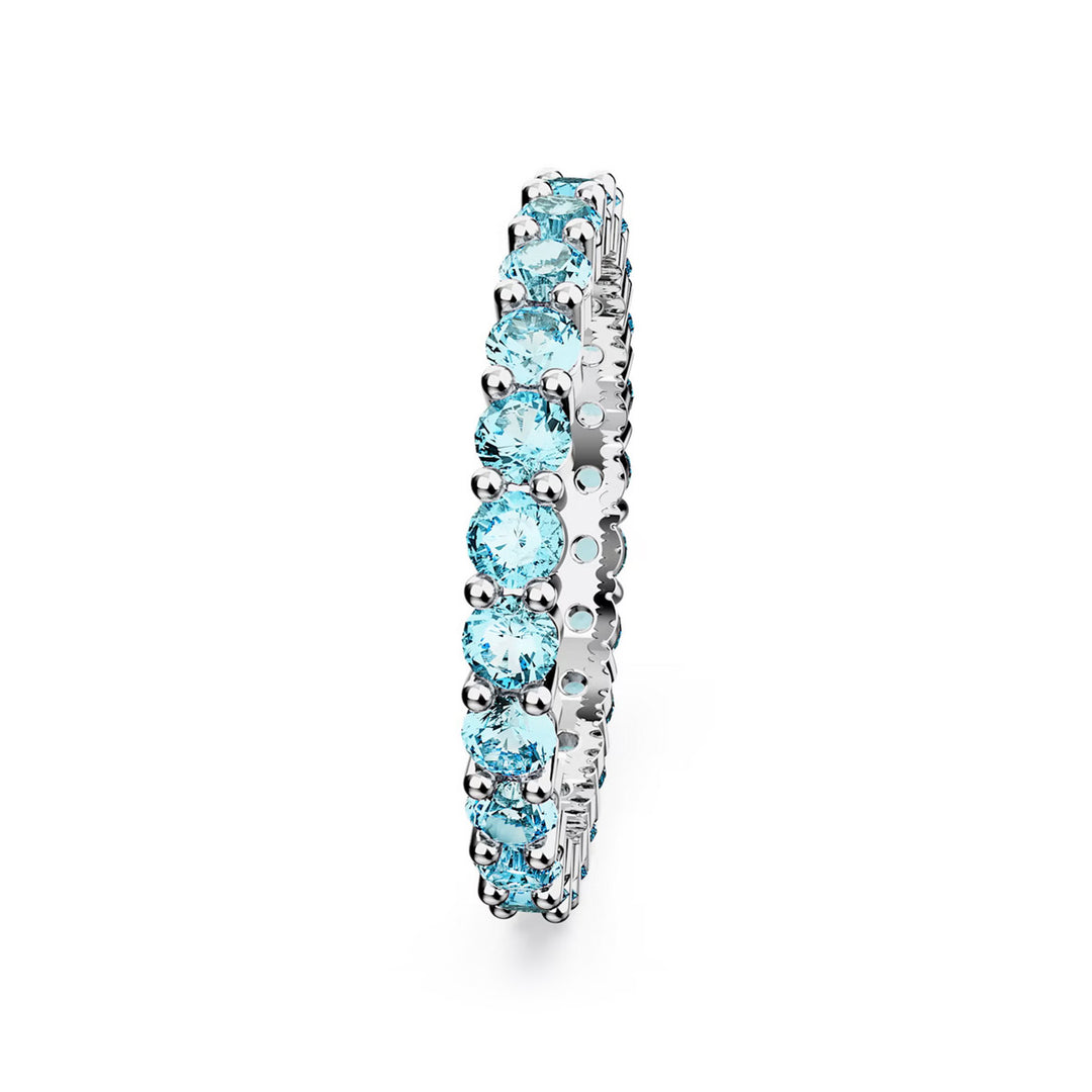 Swarovski Matrix Ring Rundschliff Blau Rhodiniert