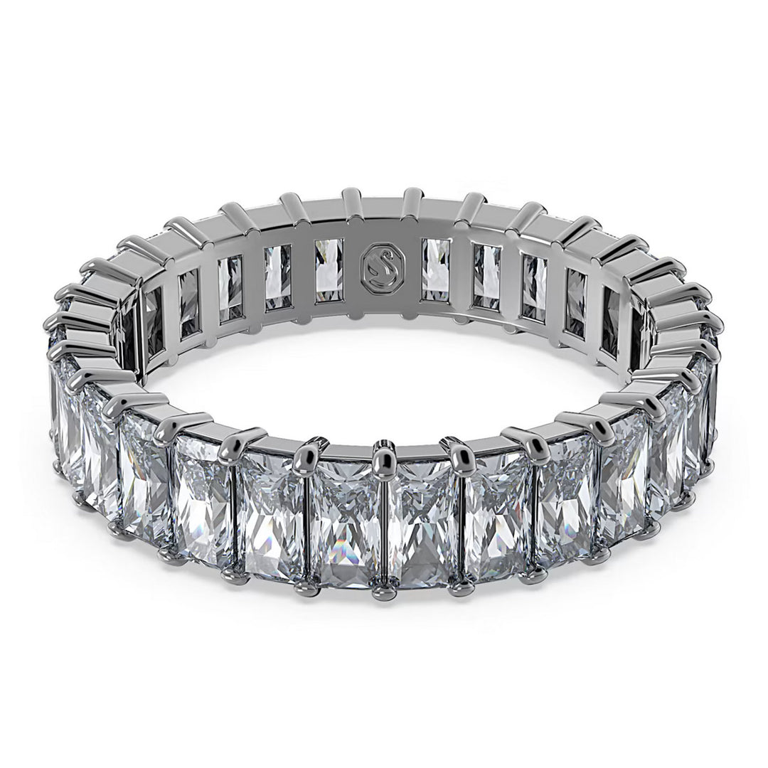 Swarovski Matrix Ring Baguette Schliff Grau