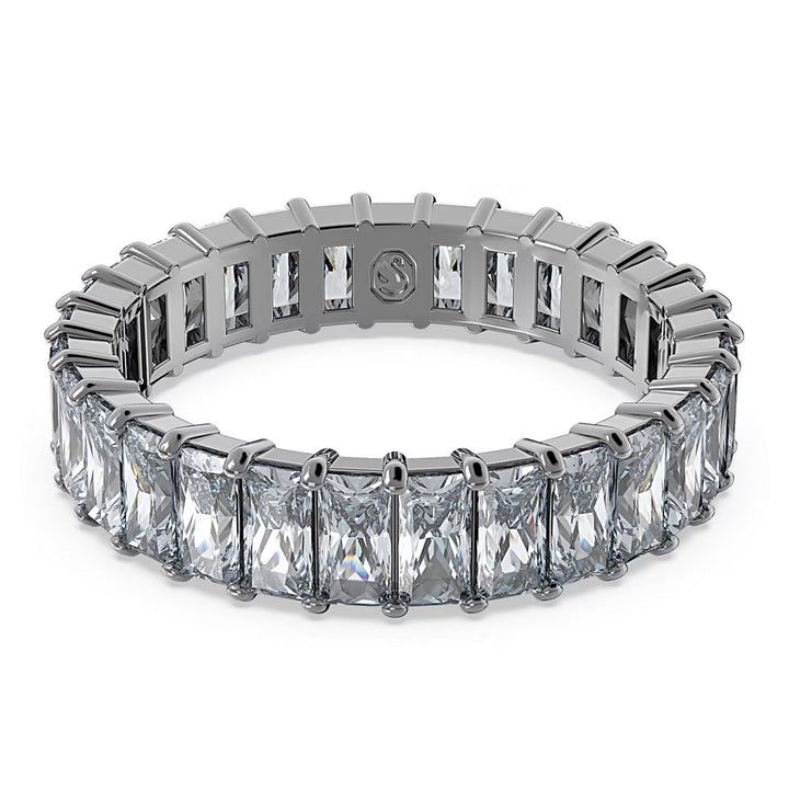Swarovski Matrix Ring Baguette Schliff Grau