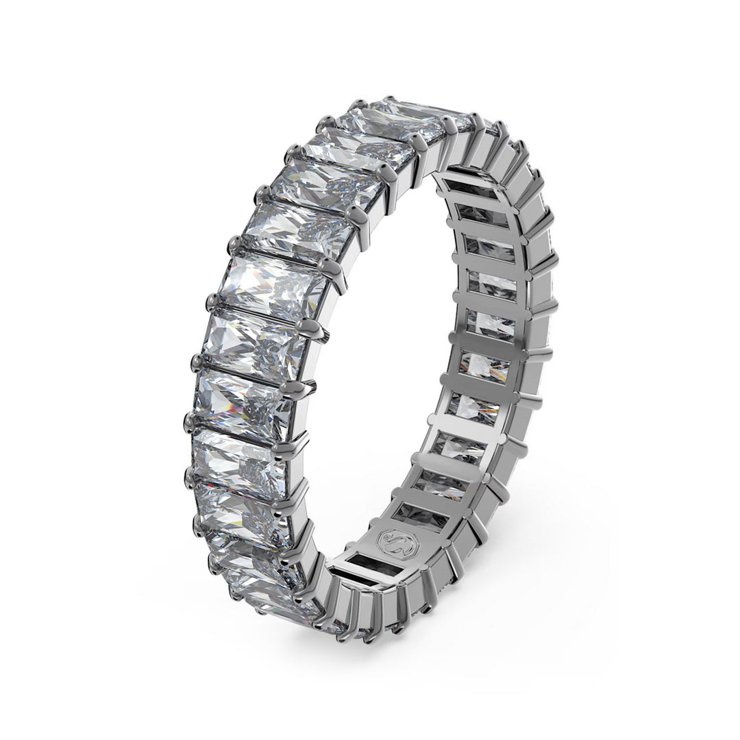 Swarovski Matrix Ring Baguette Schliff Grau Rutheniert