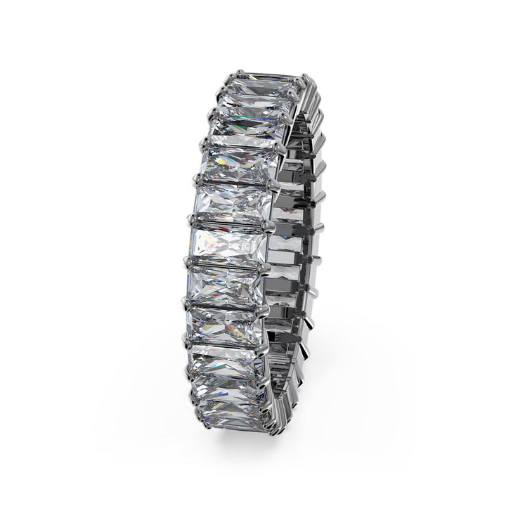 Swarovski Matrix Ring Baguette Schliff Grau Rutheniert