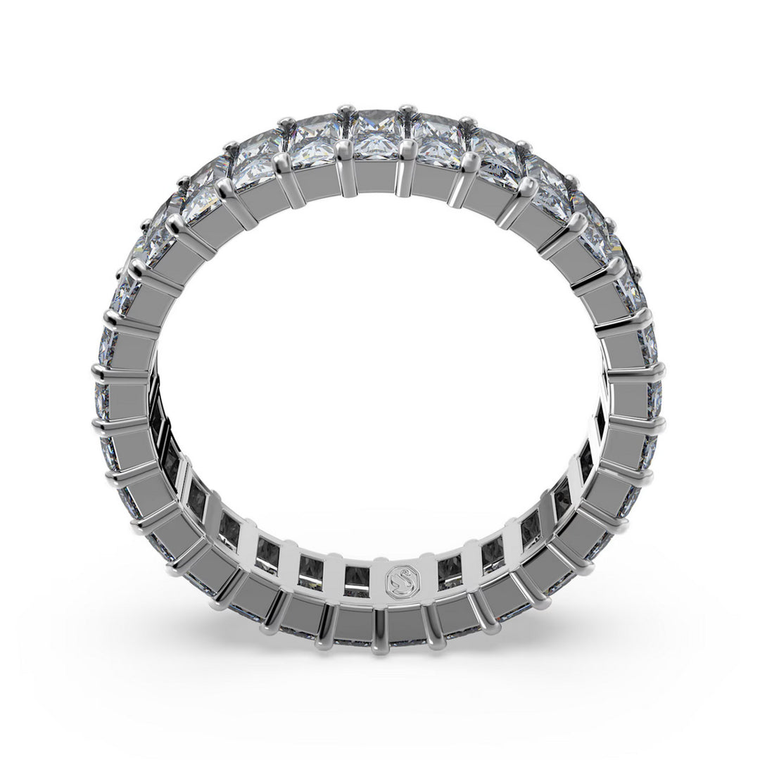 Swarovski Matrix Ring Baguette Schliff Grau Rutheniert