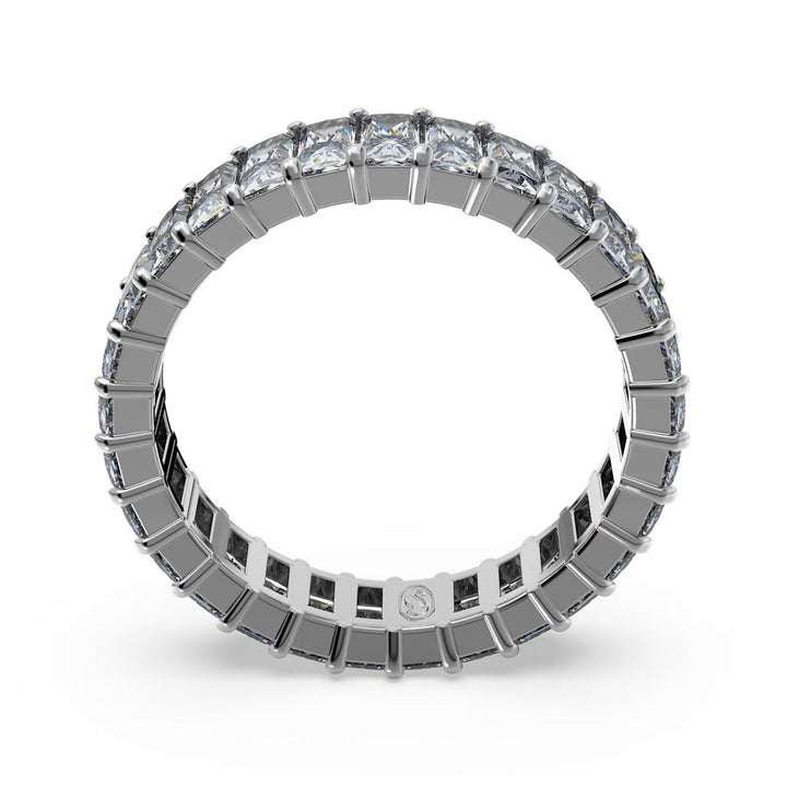 Swarovski Matrix Ring Baguette Schliff Grau Rutheniert