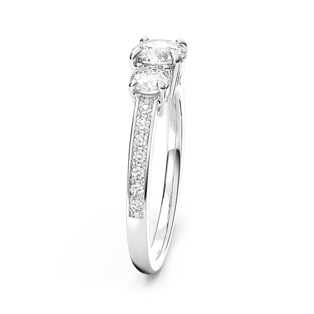 Swarovski Stilla Attract Ring Rundschliff Weiss Silberfarbenes Finish