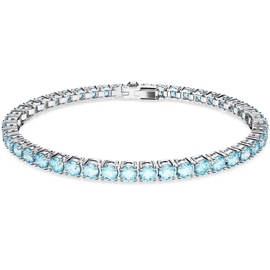 Swarovski Matrix Tennis Armband Rundschliff Blau