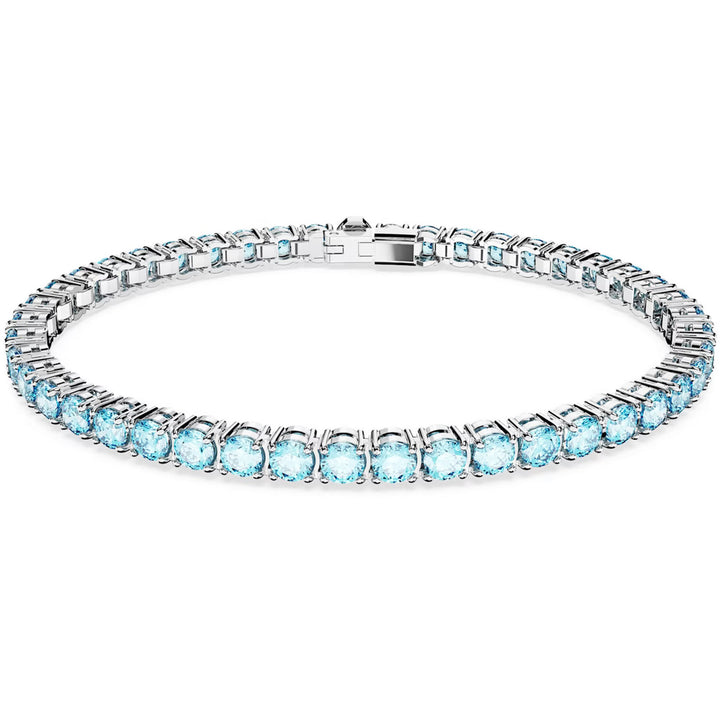 Swarovski Matrix Tennis Armband Rundschliff Blau