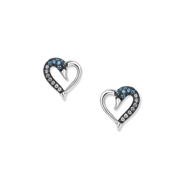 Seinerzeit Blue Schwan Herz Ohrstecker - SZA-2994-488