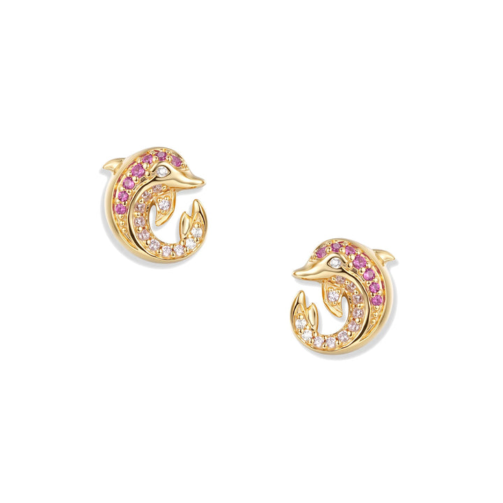 Seinerzeit Blush Dolphin Infinity Stud Earrings - SZA-2968-490