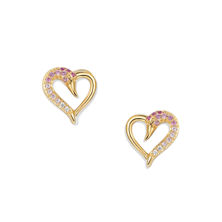 Seinerzeit Blush Schwan Herz Ohrstecker - SZA-2968-488