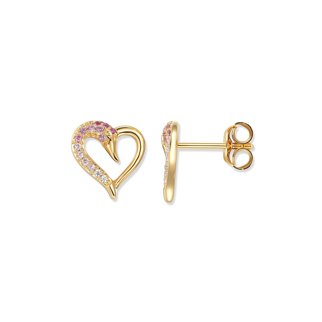 Seinerzeit Blush Schwan Herz Ohrstecker - SZA-2968-488