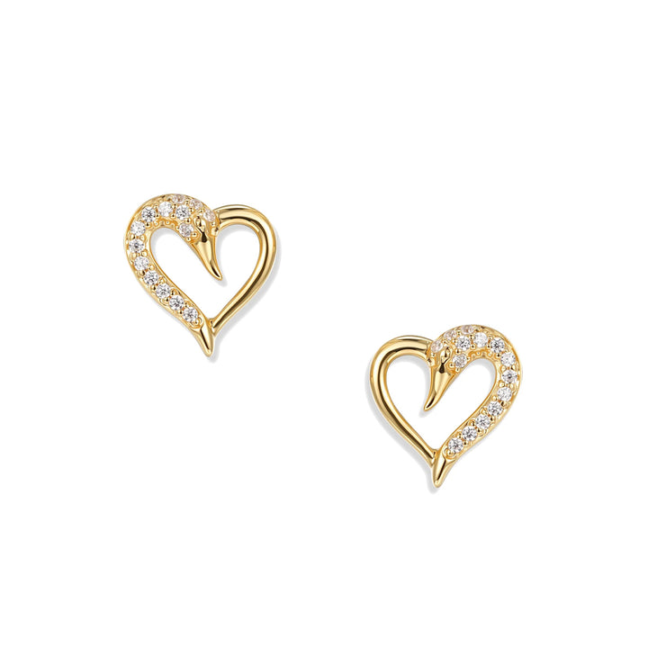 Seinerzeit Crystal Schwan Herz Ohrstecker - SZA-2960-488