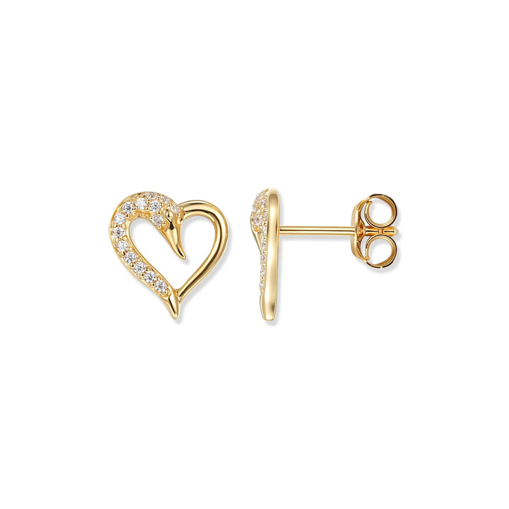 Seinerzeit Crystal Schwan Herz Ohrstecker - SZA-2960-488
