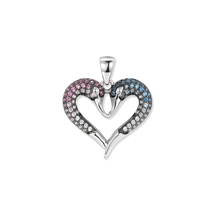 At that time Duo Swan Heart Pendant - SZA-3995-488