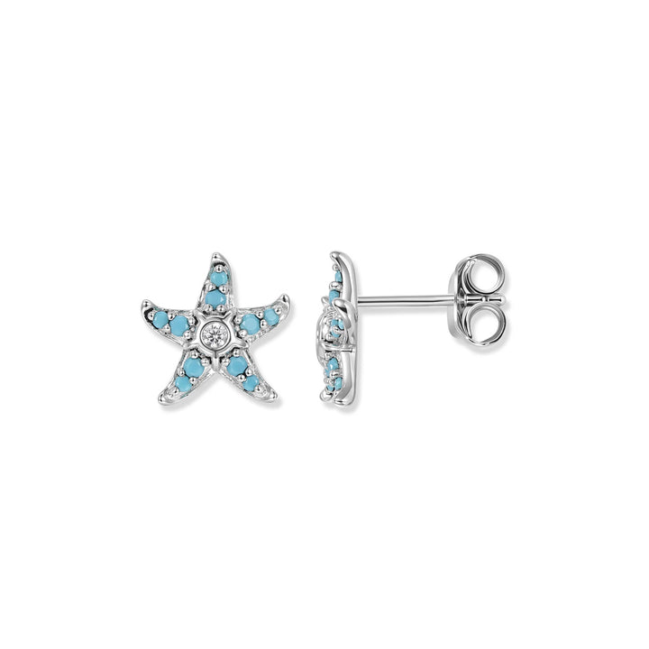 Sila Aqua Starfish Stud Earrings - SZA-2990-476