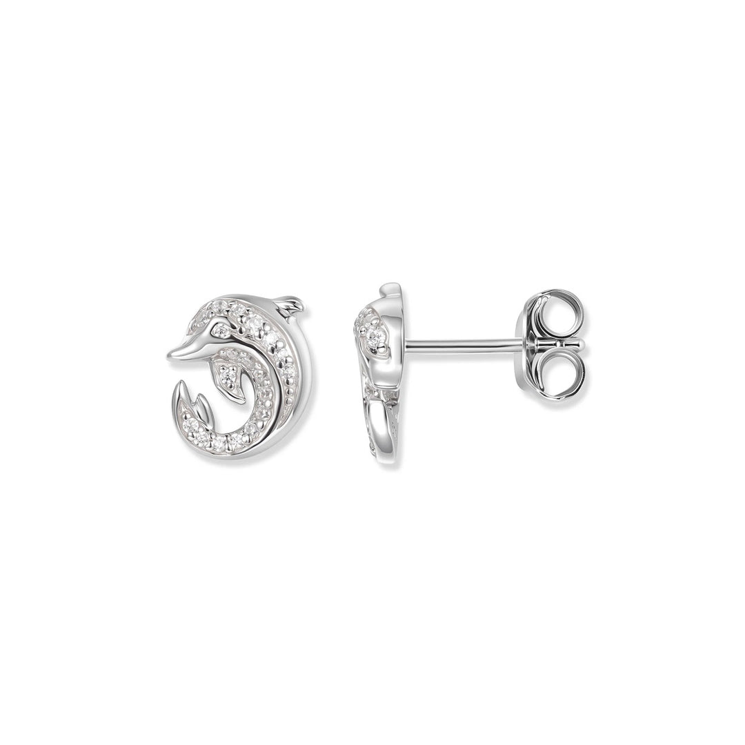 Seinerzeit White Delfin Infinity Ohrstecker - SZA-2990-490