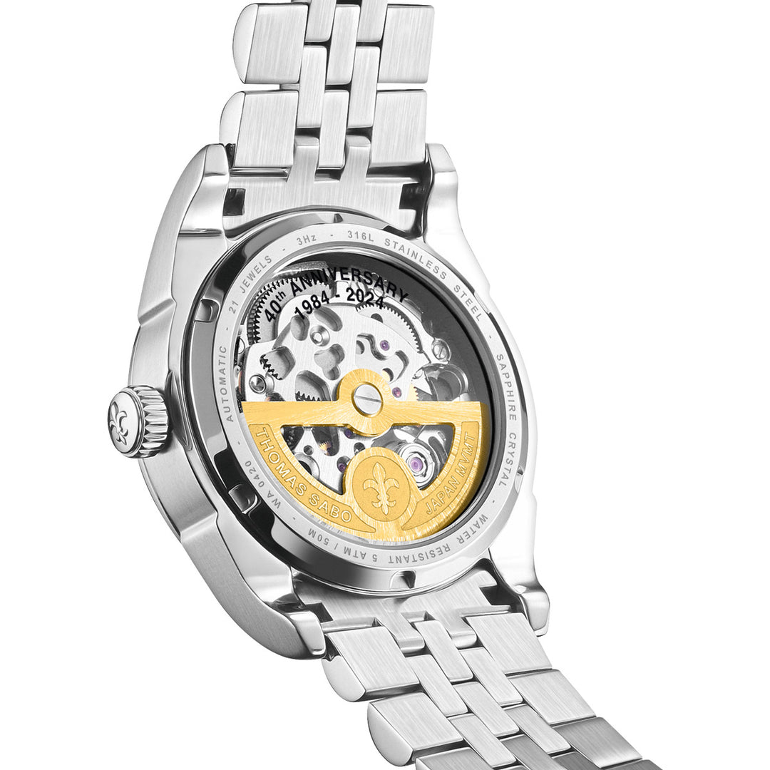 Thomas Sabo Automatikuhr Perlmutt und Steinbesatz silberfarben - SET_WA0420-201-202