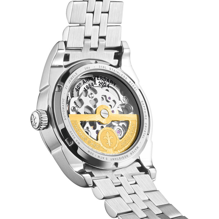 Thomas Sabo Automatikuhr Perlmutt und Steinbesatz silberfarben - SET_WA0420-201-202